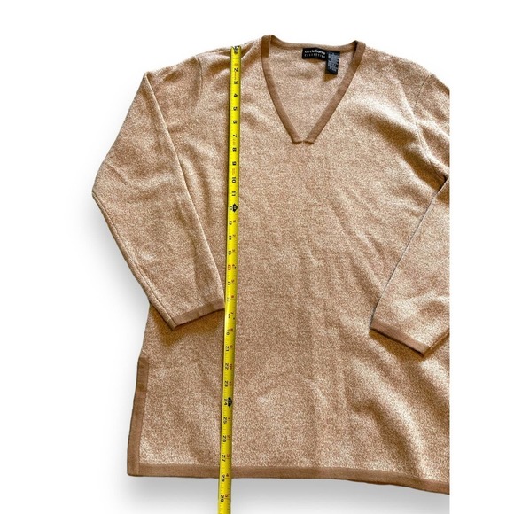 Liz Claiborne Merino Wool Blend V-neck Knit Sweater Women's Brown L - Picture 7 of 10